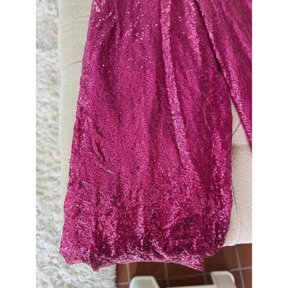 Eloquii Hot Pink Sequin Jumpsuit - Picture 3 of 8
